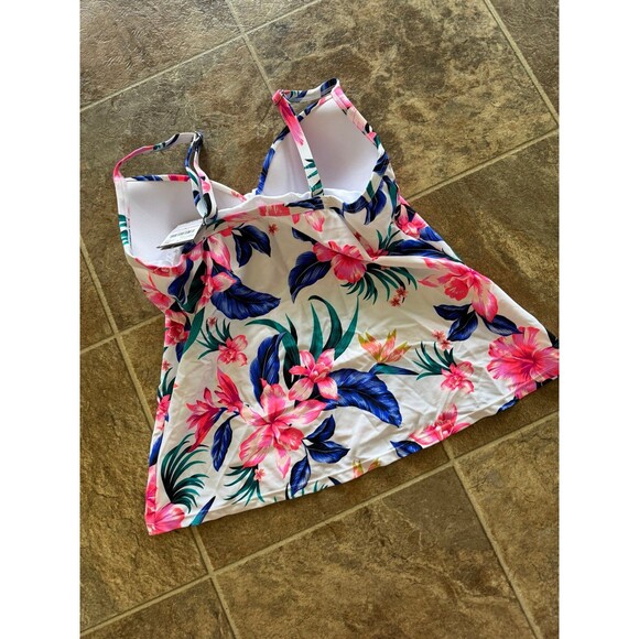 Island Escape Scorpio Underwire Tankini Top Dream On White Size 6 - Picture 6 of 9